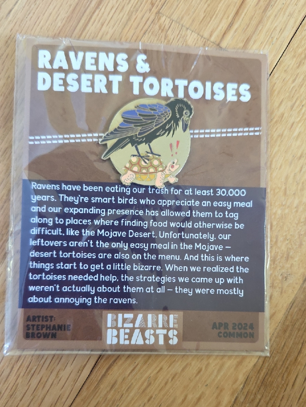 Bizarre Beasts Enamel Pin Common April 2024 Ravens & Desert Tortises
